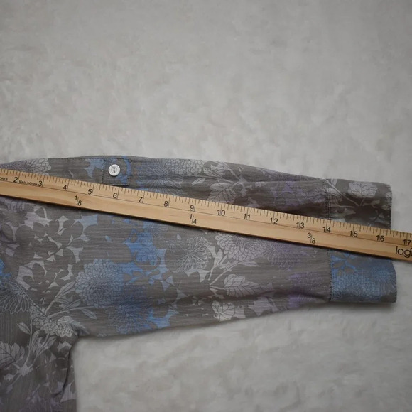 Woolrich Floral Shirt Sz S Button Down Roll Tab Sleeve 100% Cotton Boho Artsy - Picture 13 of 14